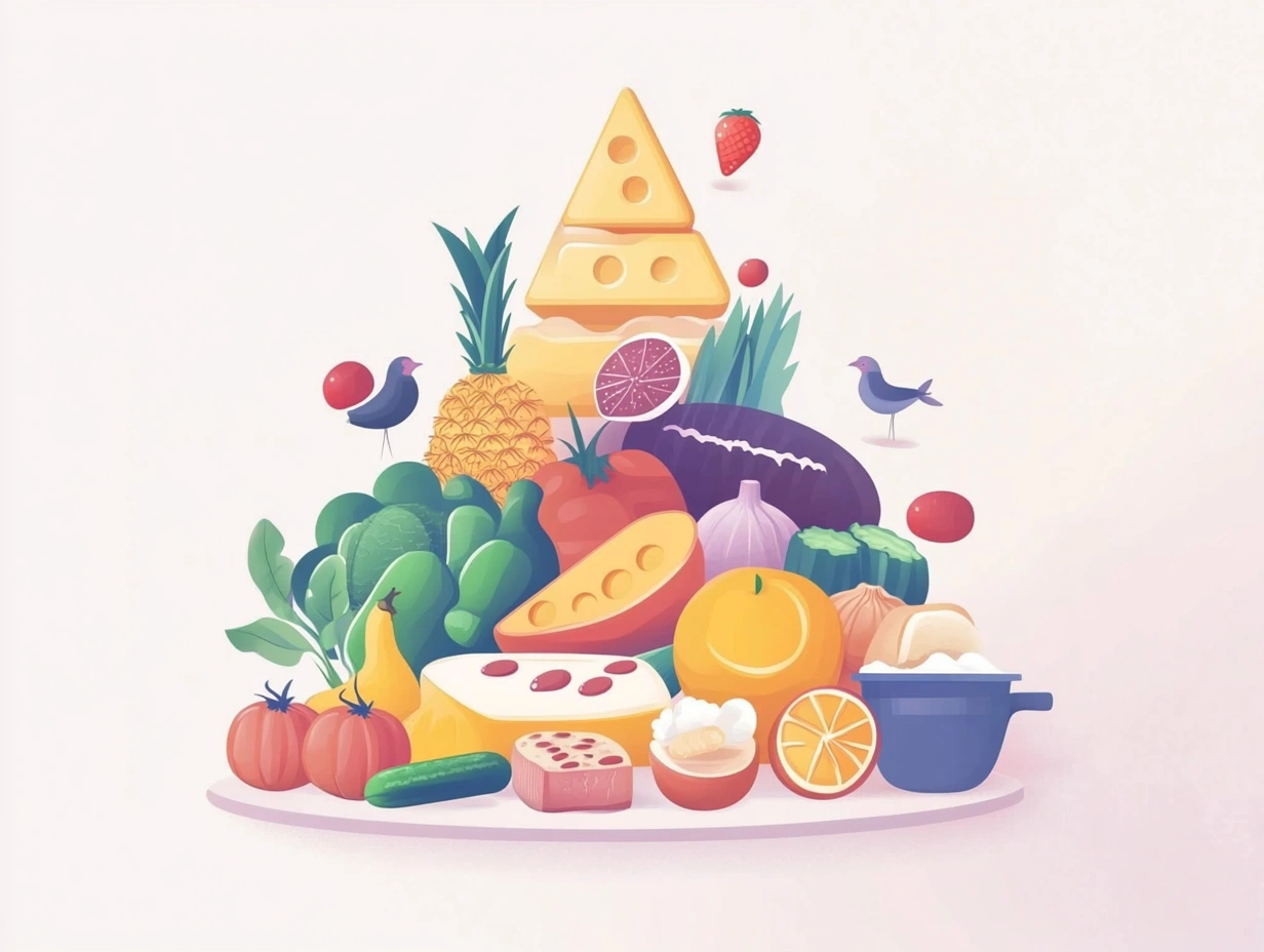 Піраміда харчування - візуальне представлення оптимального співвідношення груп продуктів